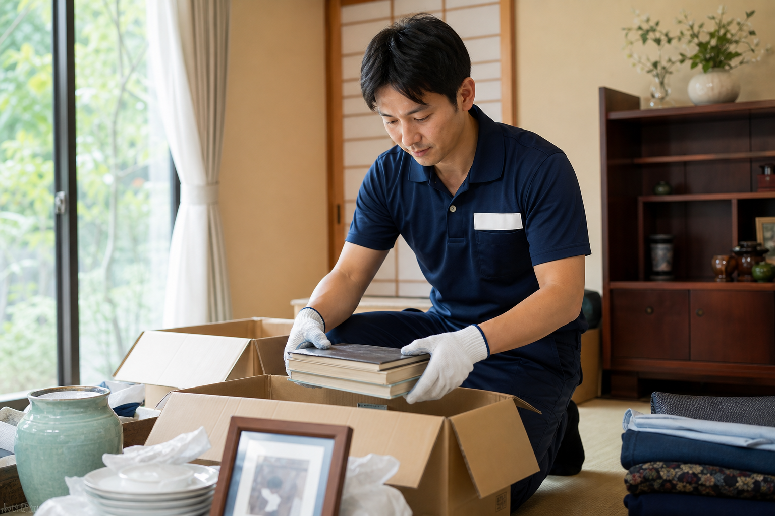 選定基準を確認しながら、掲載する遺品整理業者を見極めている様子